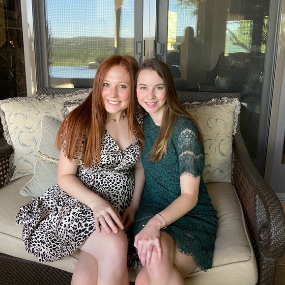 Lulu’s Take Me to Brunch Dark Green Lace Shift Dress - Picture 4 of 9